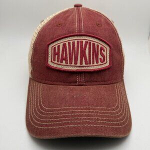 Legacy Hawkins Trucker Hat Cap Men's Adjustable Snapback Distressed Red Tan Mesh